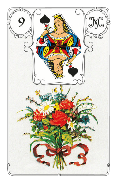 Die Blumen Lenormand Karte 9 (auch Lenormand Blumenstrau&szlig; genannt).