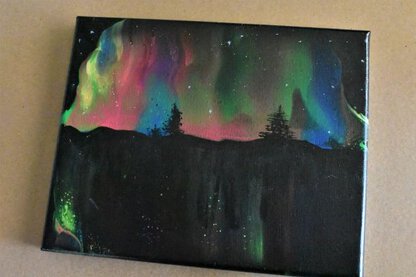 Completed Northern Lights Painting