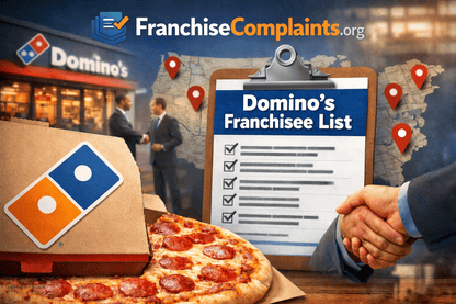 Dominoes Franchisee Contact Mailing List by FranchiseComplaints.org