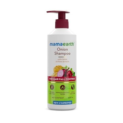 Mamaearth Onion Shampoo for Anti Hair Fall & Hair Growth with Onion Oil & Plant Keratin 400ml