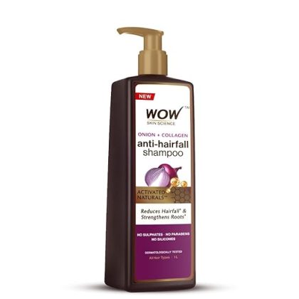 WOW Skin Science Onion Oil Shampoo with Red Onion Seed Oil Extract, Black Seed Oil & Pro-Vitamin B5 | Controls Hair fall | Helps Strengthen Hair | No Sulphate No Paraben | For Men & Women - 1ltr