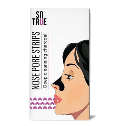 Sotrue Charcoal Nose Pore Deep Cleansing Strips | For Blackheads and Whiteheads Removal | Aloe vera Extract, Activated Charcoal | Pack of 5 Nose Strips