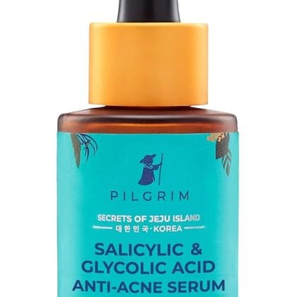 Pilgrim Korean Salicylic Acid 1% + Glycolic Acid 3% Anti Acne Serum for oily & acne prone skin | All Skin Types | Korean Skin Care | For Men & Women | Vegan & Cruelty-free| 30ml