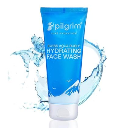 Pilgrim SWISS AQUA RUSH™ HYDRATING FACE WASH for men & women | Crafted with powerful hydrators - Pentavitin, Aquaxyl, Swiss Aqua Rush | Hydrating Face wash | Refreshes skin & restores hydration|100 ml