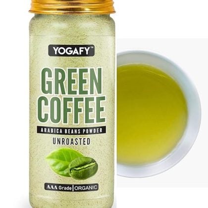 YOGAFY- Arabica Green Coffee Powder -150 Gram | AAA Grade | 100% Unroasted Beans | Jar Pack