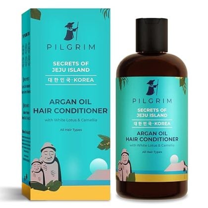 PILGRIM Korean Argan Oil Hair Conditioner with White Lotus & Camellia,Discover Healthy,Bouncy and Shiny Hair,Deep Moisturisation & Nourishment All Hair Types,Men and Women, Korean Beauty Secrets,200ml
