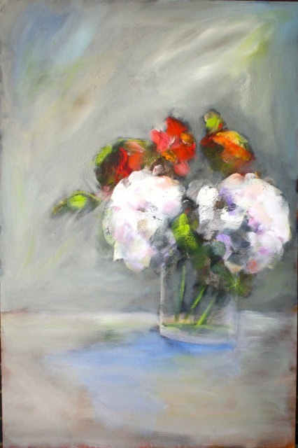 "Hydrangeas", 24 x 36, oil on canvas