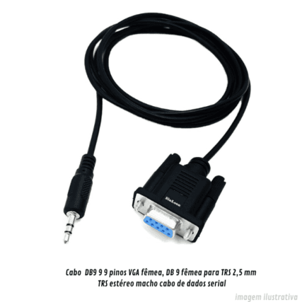 CABO DB9 9 9 pinos VGA fêmea, DB 9 fêmea para TRS 2,5 mm TRS estéreo macho cabo de dados serial – VGA P/ P1