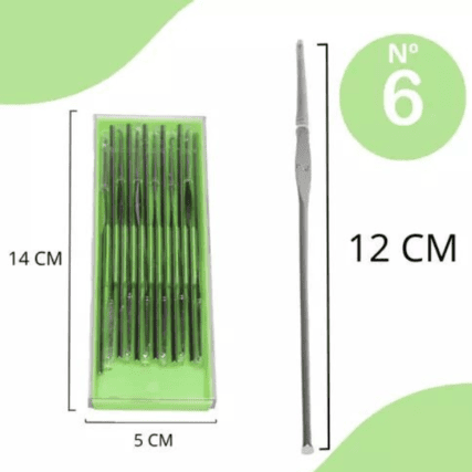Agulha para Croche TAM6 Niquelado