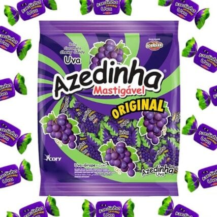 Bala Mastigavel Azedinha Uva Icekiss Pacote 500g