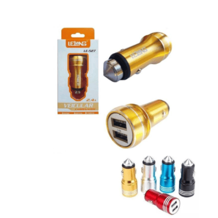 carregador de cinzeiro C/2 saida USB – carregador veicular em Alúminio