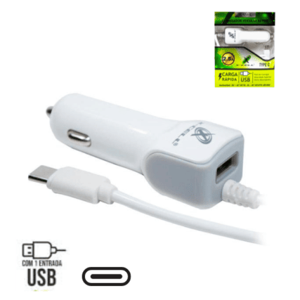 Carregador Veicular Carga Rápida 2.8A Tipo C + 1 USB Extra X-Cell
