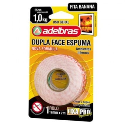 Fita Dupla Face Espuma 19Mm X 2M Blister – fita banana