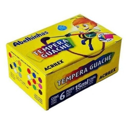 Tinta Guache 6 Cores de 15ml Acrilex