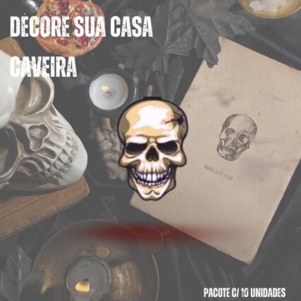 Halloween caveira Decoração – Tag Decorativa pacote com 10 unidades