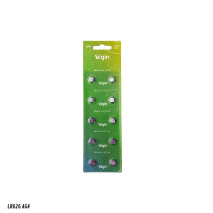 Bateria Botão 377 LR626 AG4 Cartela c/ 2 un Elgin