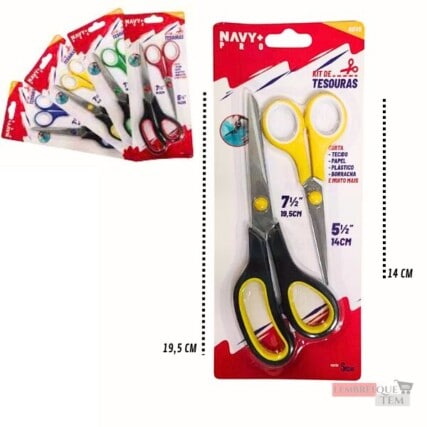 Kit 2 Tesoura Multiuso Aço Inox Papel Tecido Cozinha Costura – Tesoura Multiuso