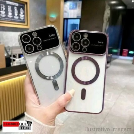 Capa para iPhone 15 capa fina e transparente magnética
