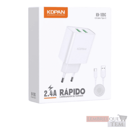 Carregador Type-C 2.4A 2 USB KDPAN – KN-109C