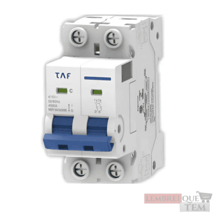 DISJUNTOR DIN 2 BIPOLAR 80A C 6KA – TAF