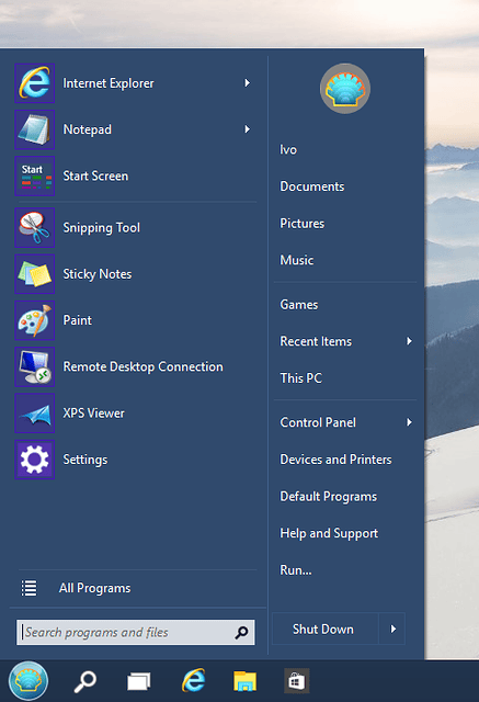 Een overzichtelijk Windows 10 startmenu.
