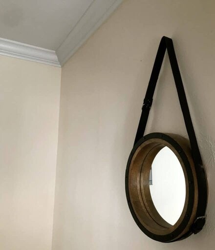 Black mirror on the wall - dining room ideas