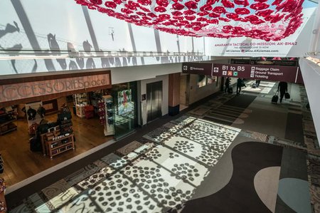 akllamas art installation Nashville Airport for Bonnaroo commission