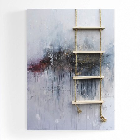 large contemporary original painting kristin llamas ladder plans