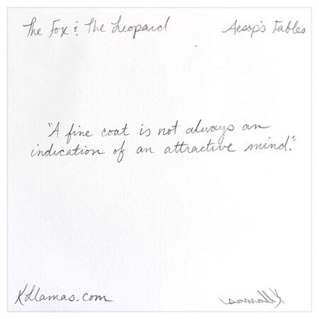 fox and the leopard by kristin llamas aesops fables art