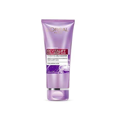 L'Oreal Paris Revitalift Gel Cleanser, Gentle Cleansing and Hydration, With Hyaluronic Acid, 100 ml