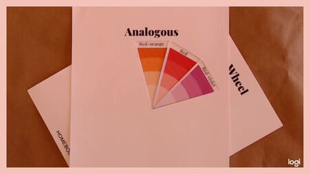 Analogous color scheme of red, red-orange, and red-violet