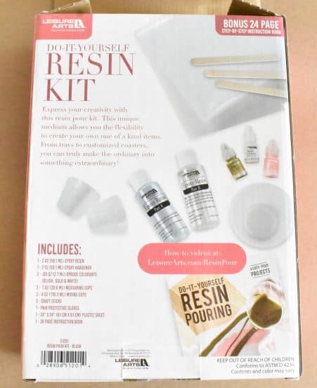 Do-It-Yourself Resin Kit Back of Box