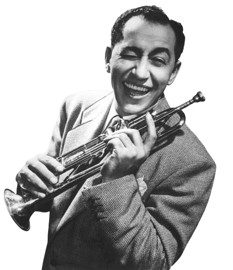 portrait of louis prima with trumpet bg removed