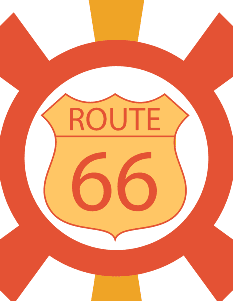 basic bold retro route 66 art