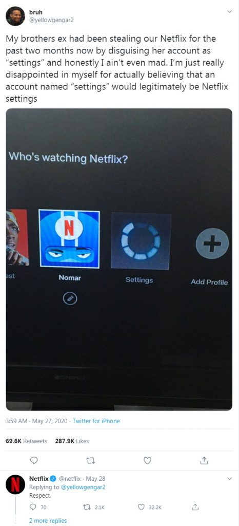 Netflix account settings