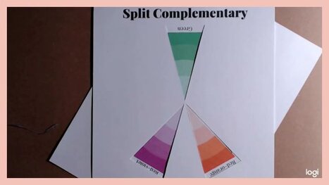 split comlimentary color scheme on color wheel:  green, red-violet, red-orange