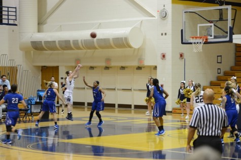 Morgan Arden shooting a 3-pointer to pull the Rams ahead