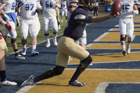 Jeff Ziemba in end zone after first touchdown of the game