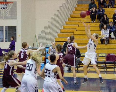 Cara Mason shooting field goal against Fairmont State 