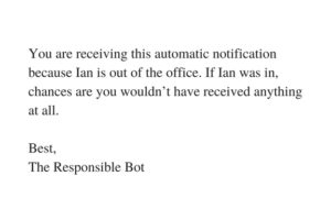 out of office message
