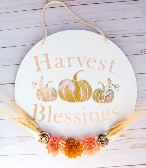 Harvest Blessings Acrylic Pouring Sola Wood Flowers Sign sm