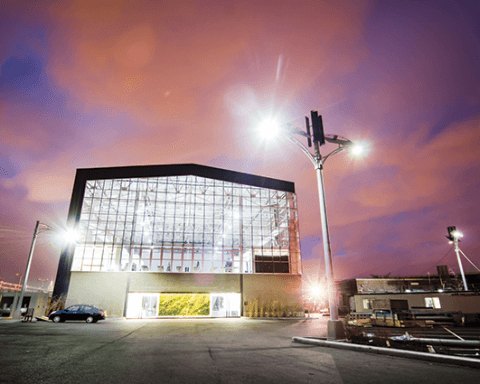 LumiSolair LED streetlights at the Brooklyn Navy Yard. Photo courtesy of LumiSolar