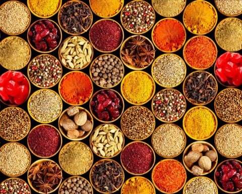 The Pandemic Portfolio: Different spices on black background