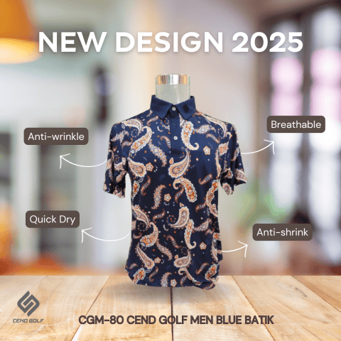 CEND Golf Men T-Shirt (Blue Batik) CGM-80