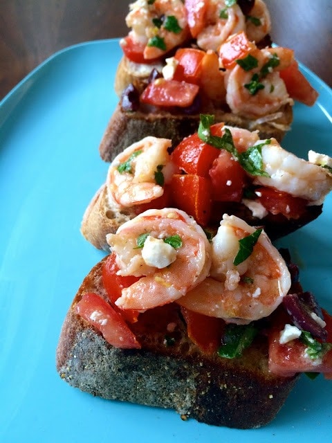 Shrimp and Feta Bruschetta