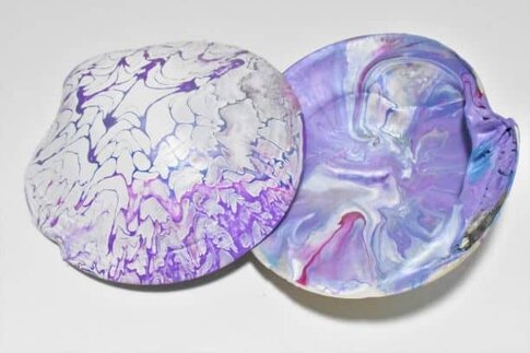 Mermaid Party Idea Acrylic Pouring Seashells
