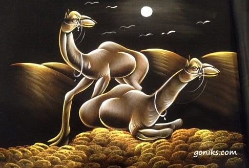 Painting in art gallery
