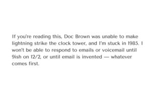 out of office reply