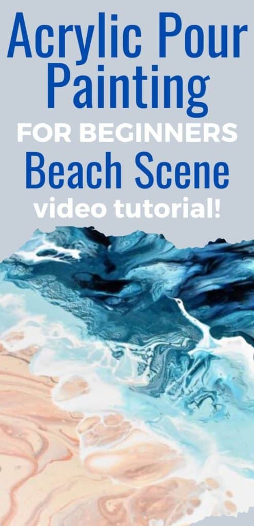 Acrylic Paint Pouring for Beginners Beach Scene Video Tutorial