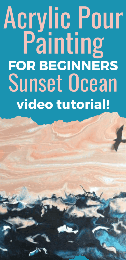 Acrylic Paint Pouring for Beginners Sunset Ocean Video Tutorial